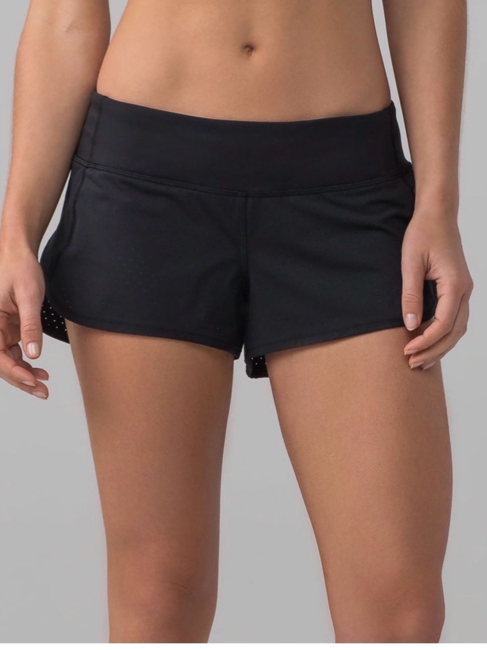 lululemon athletica Black Speed shorts perforated